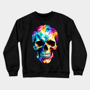 Colored Skull in Vibrant Vector Style Crewneck Sweatshirt